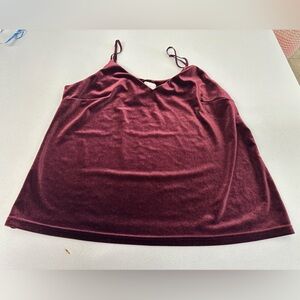 a new day Burgundy Velvet Cami Tank Top